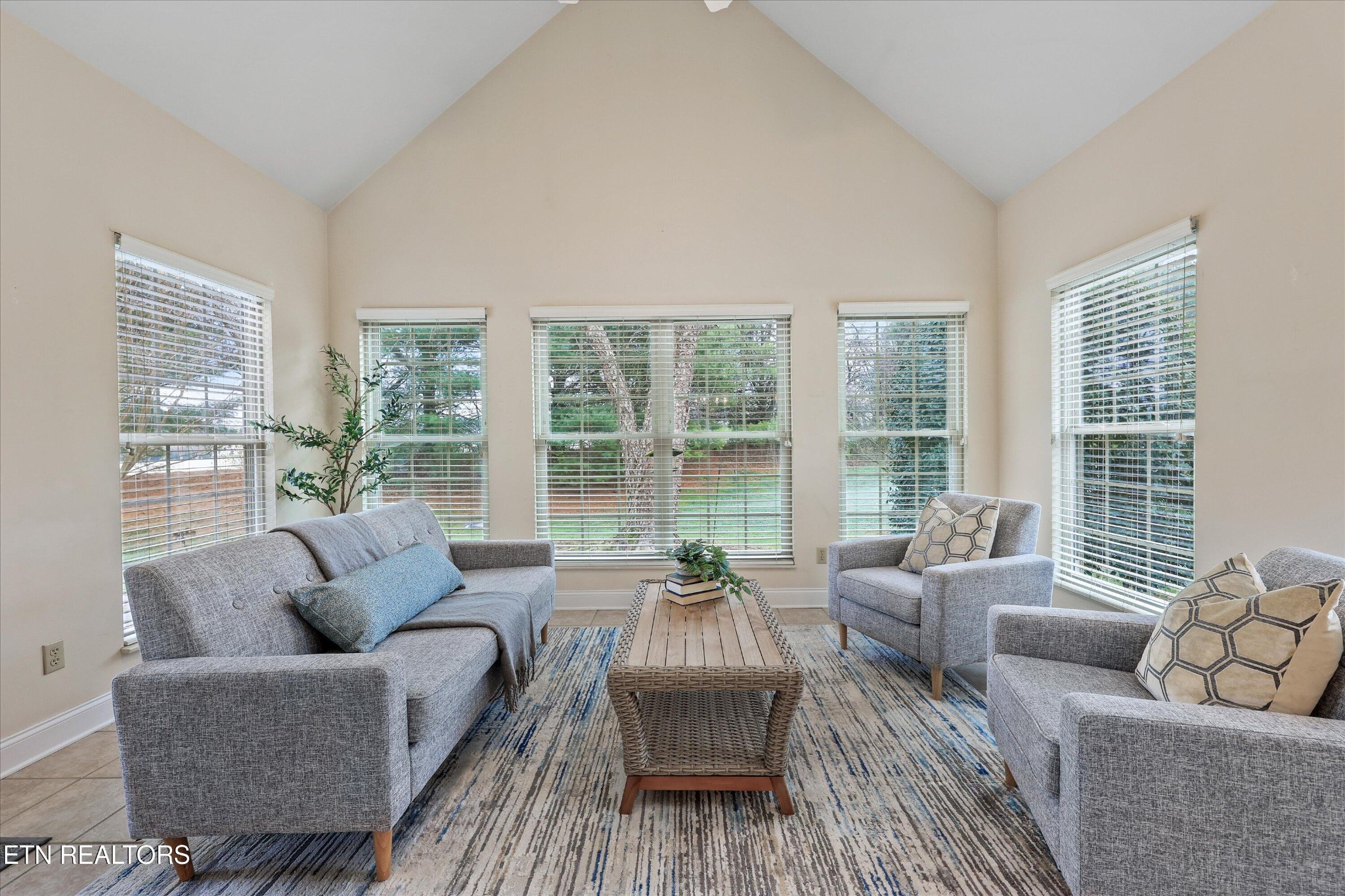 316 English Station Road Knoxville, TN 37934 - Photo 16 of 45 a living room with furniture and floor to ceiling windows
