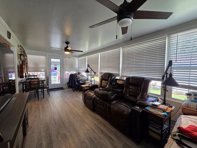 a living room with furniture