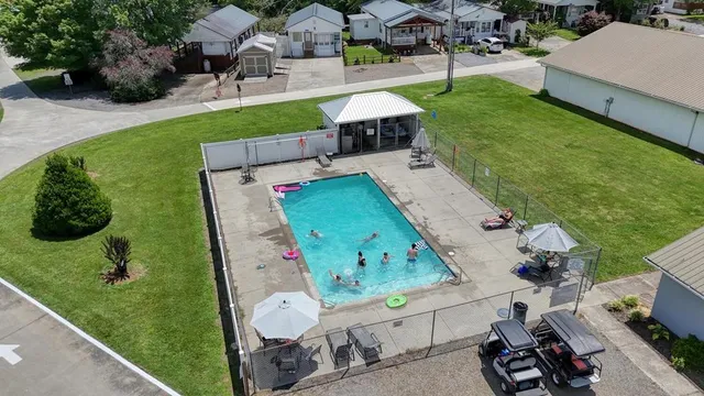 an aerial view of a house having outdoor space