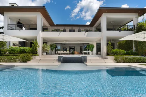 a view of a lake with a park