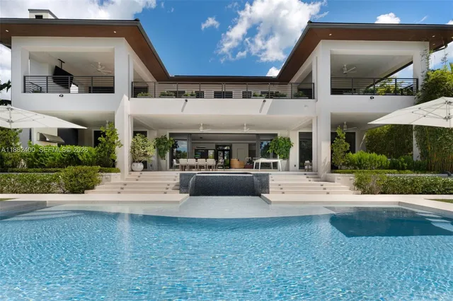 a view of a lake with a park