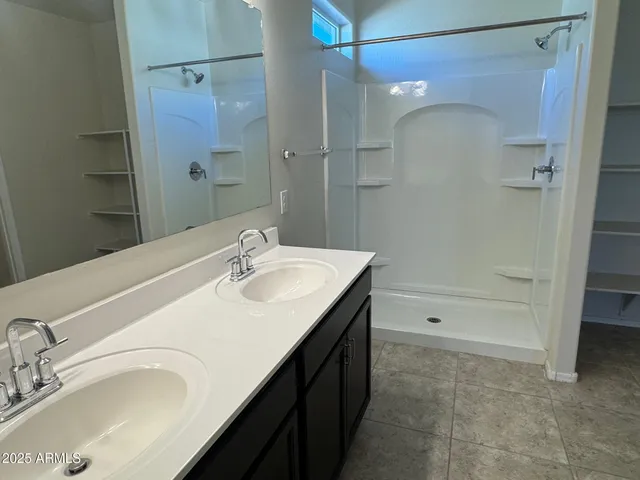 an empty room with a closet