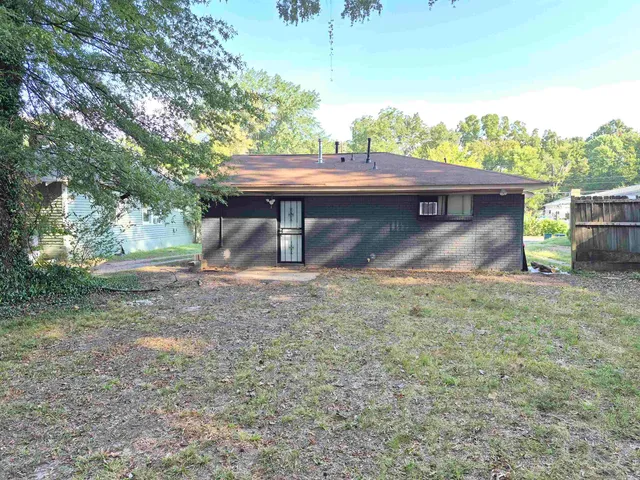 a view of a yard with a tree