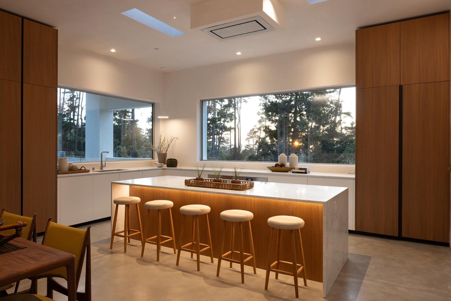 3159 Stevenson Drive Pebble Beach, CA 93953 - Photo 13 of 29 a dining hall with stainless steel appliances granite countertop furniture a large window and kitchen view