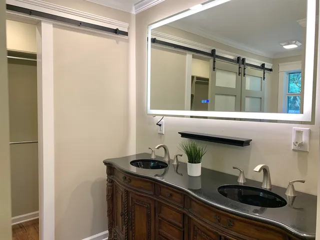 a kitchen with a sink and a window