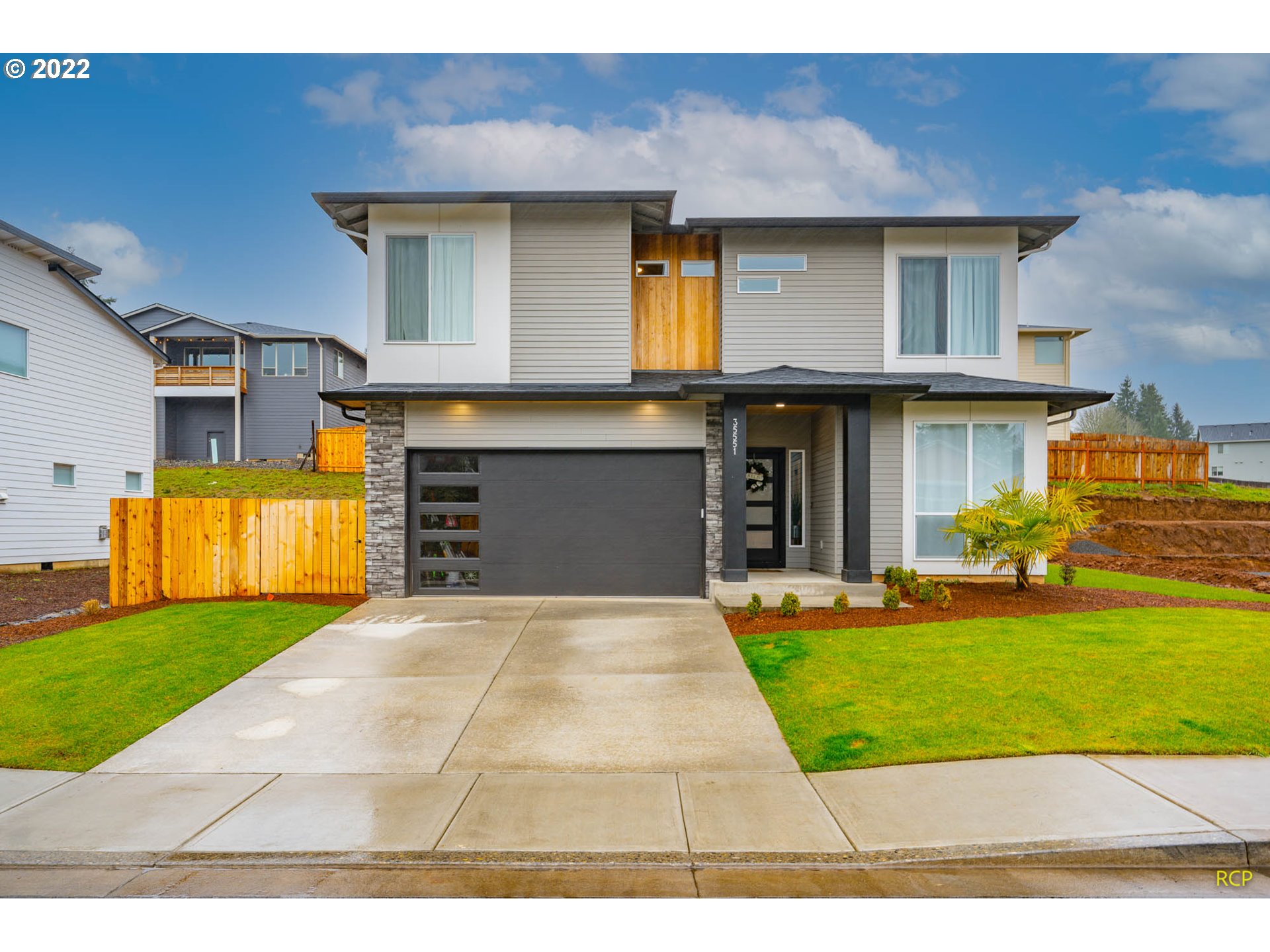 a front view of a house with entertaining space