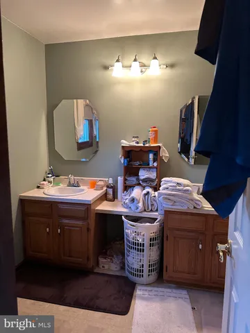 a room with a washing machine