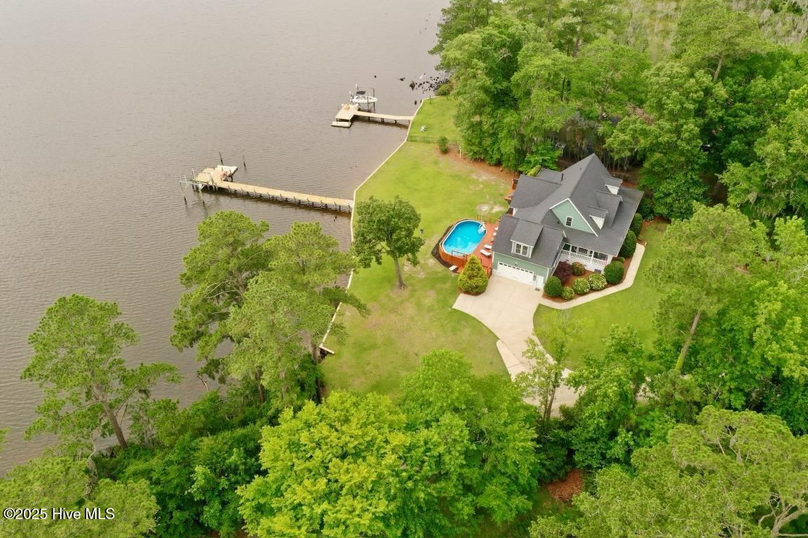 609 Long Point Road Chocowinity, NC 27817 - Photo 66 of 71 AERIAL FROM EXTENDED LOT TOWARDS HOME