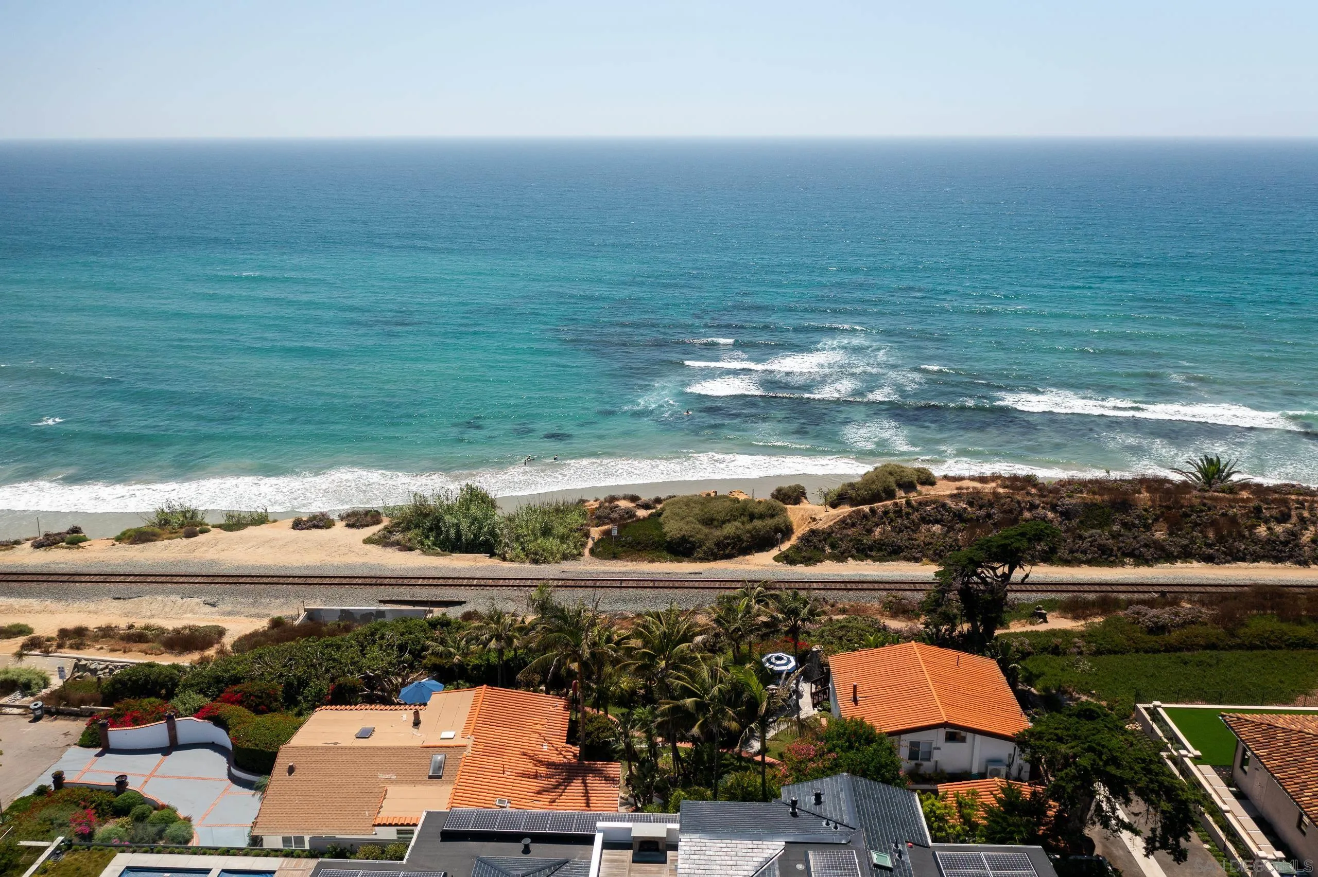 110 8th Street Del Mar, CA 92014 - Photo 43 of 45 an aerial view of ocean and residential houses with outdoor space