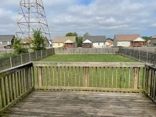 a view of a terrace with a lake