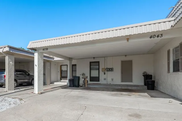 a view of a building entryway
