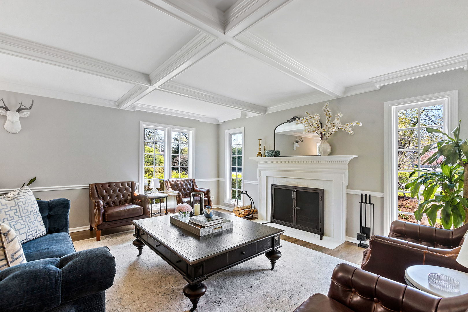 61 Coventry Road Northfield, IL 60093 - Photo 3 of 28 a living room with furniture and a fireplace