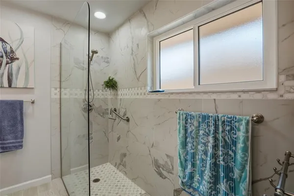 a bathroom with a shower
