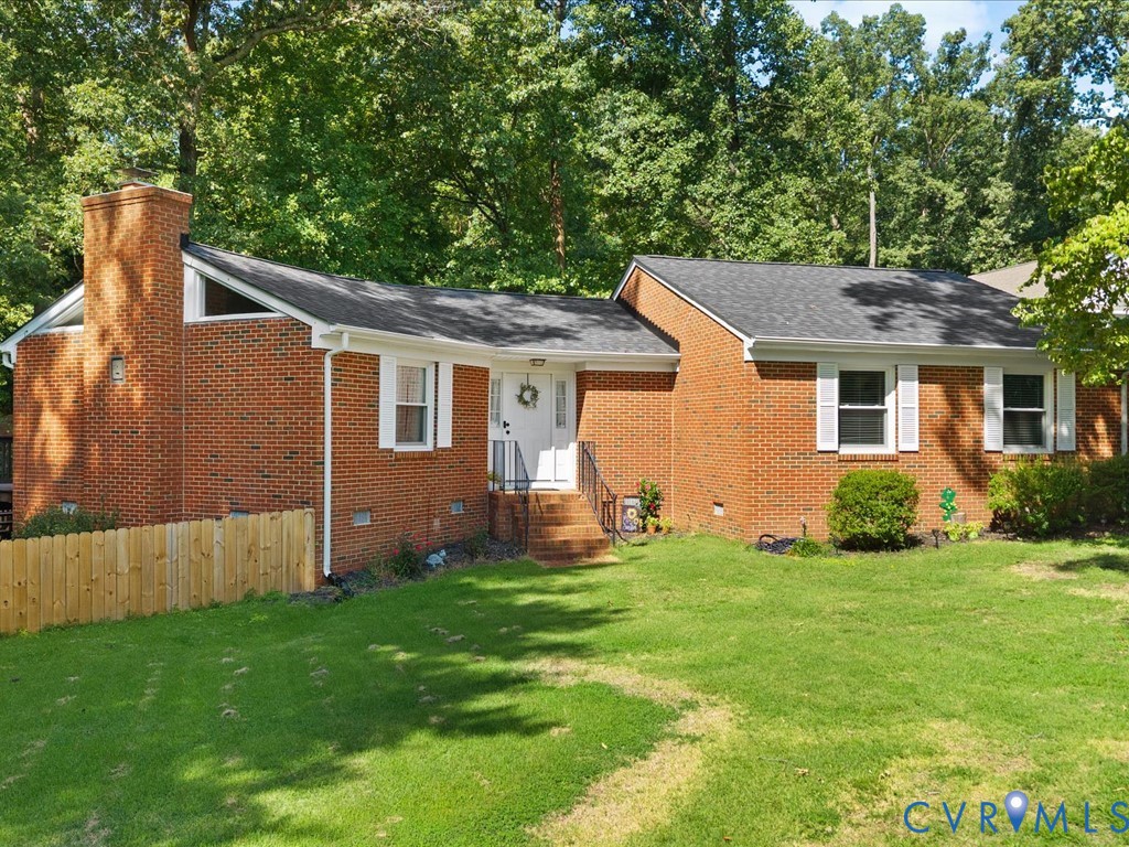12724 South Chester Road Chester, VA 23831 - Photo 3 of 37 Brick exterior featuring a gabled roof and white w