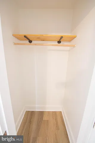 a view of small space with wooden floor
