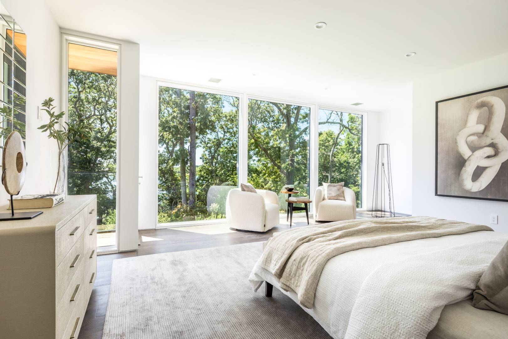 309 Noyack Road Southampton, NY 11968 - Photo 13 of 26 a bedroom with a bed and a large window