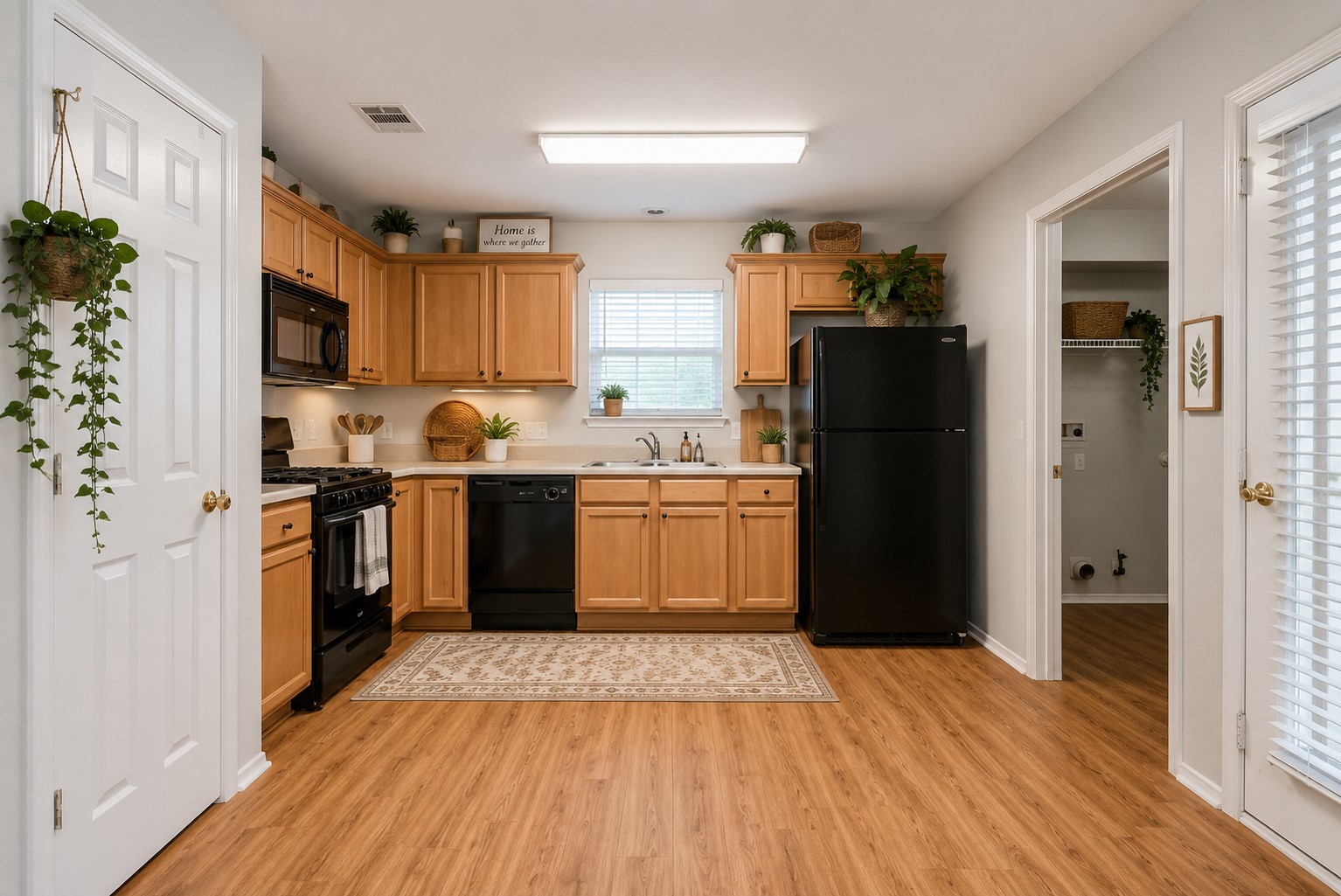 1507 Davis Mountain Loop Cedar Park, TX 78613 - Photo 3 of 30 Ai Virtual Staging: A well-equipped kitchen features wooden cabinetry, abundant counter space, and durable flooring.