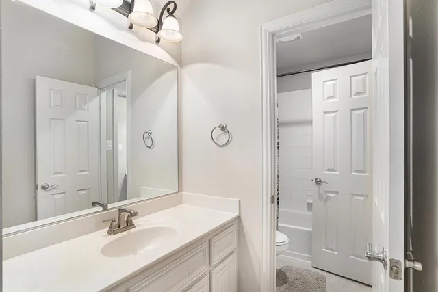 a bathroom with a toilet a sink and a mirror