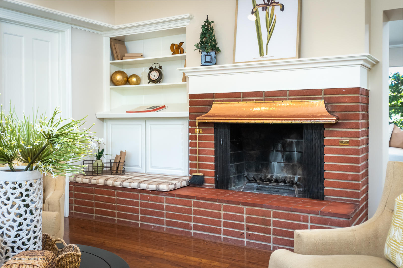 820 Chehalem Road La Canada Flintridge, CA 91011 - Photo 15 of 59 a view of fireplace and potted plant in front of a window