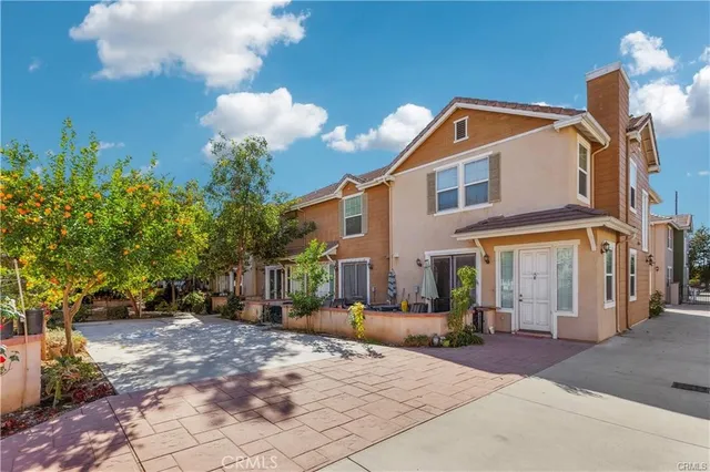 a view of a street with houses