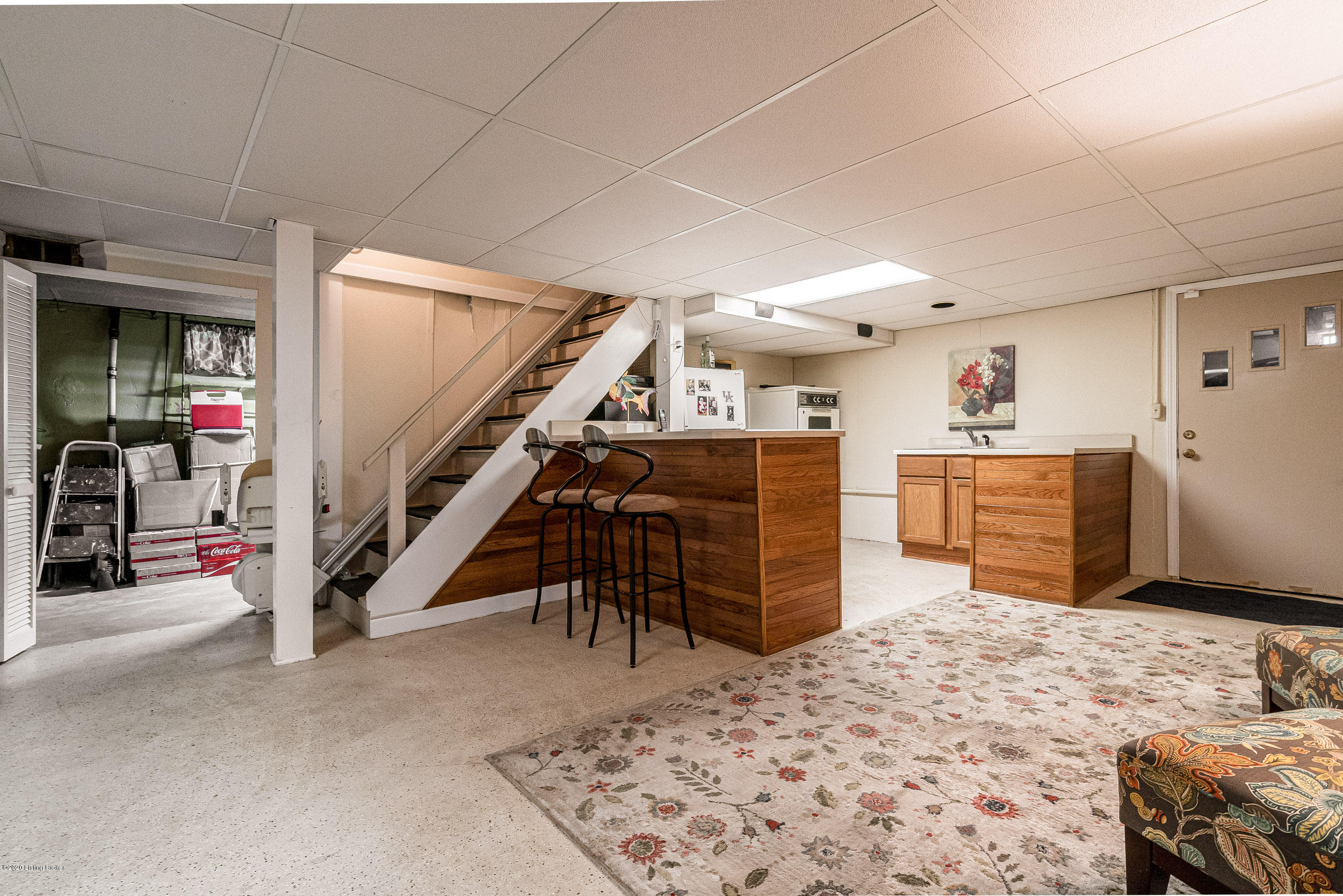 5408 Winding Road Louisville, KY 40214 - Photo 37 of 54 Basement with Kitchen and Bar Area