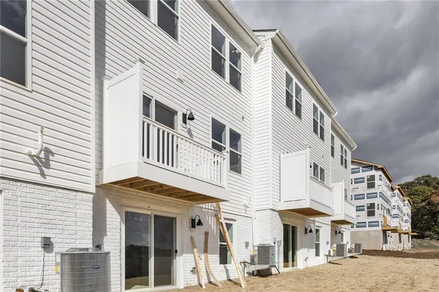a view of a building with a street