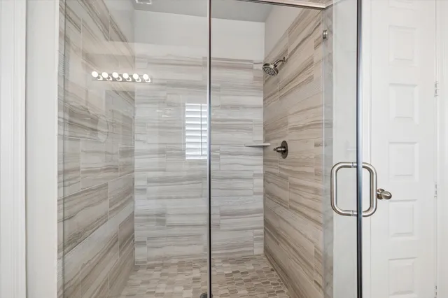 a bathroom with a shower