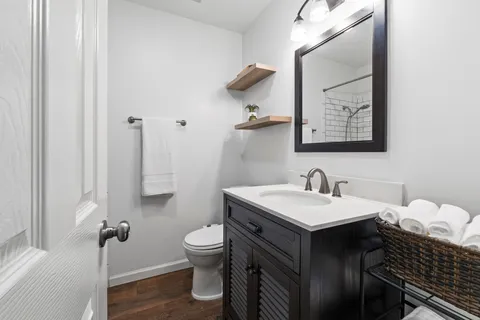 a bathroom with a sink and a toilet