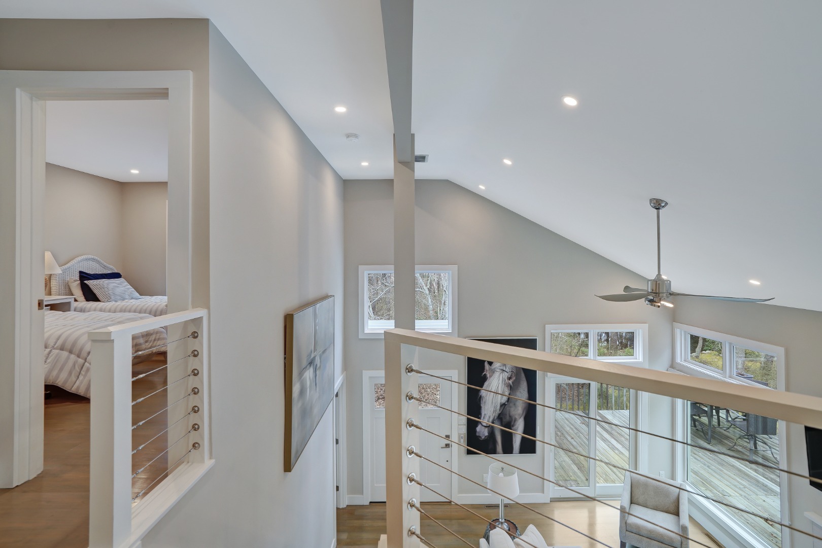 150 Cove Road, Unit 10 Vineyard Haven, MA 02568 - Photo 30 of 43 Modern landing overlooking the living room.