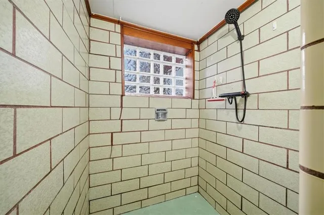 a bathroom with a shower