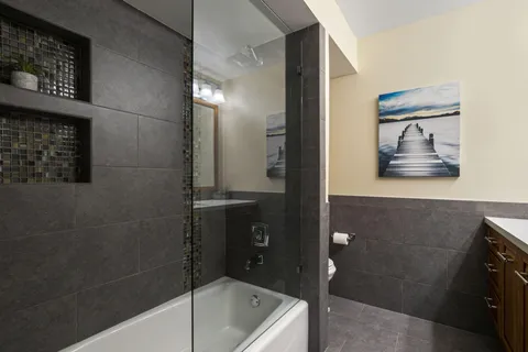 a living room with furniture