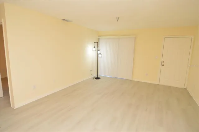 a view of a closet from a window