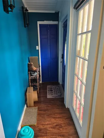 a view of front door with couch