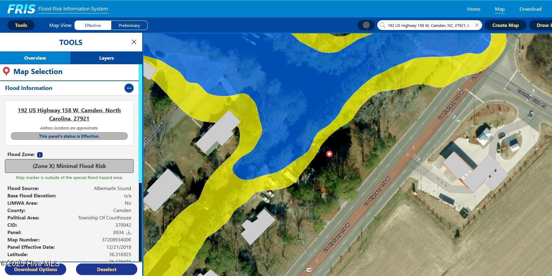 192 U.S. Highway 158 West Camden, NC 27921 - Photo 44 of 48 NC Flood Maps shows an "X" Flood Zone