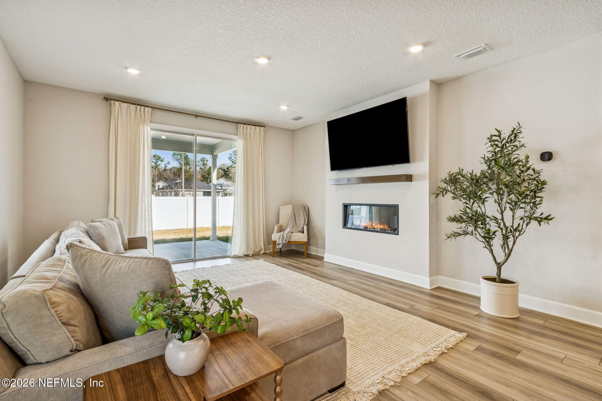 95057 Terris Way Fernandina Beach, FL 32034 - Photo 2 of 43 a living room with furniture a flat screen tv and a potted plant