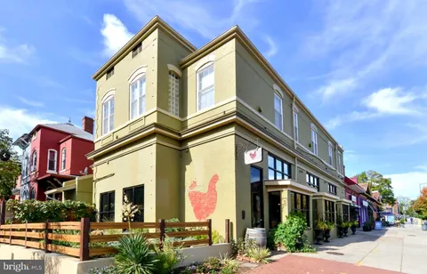 a view of a building front of house