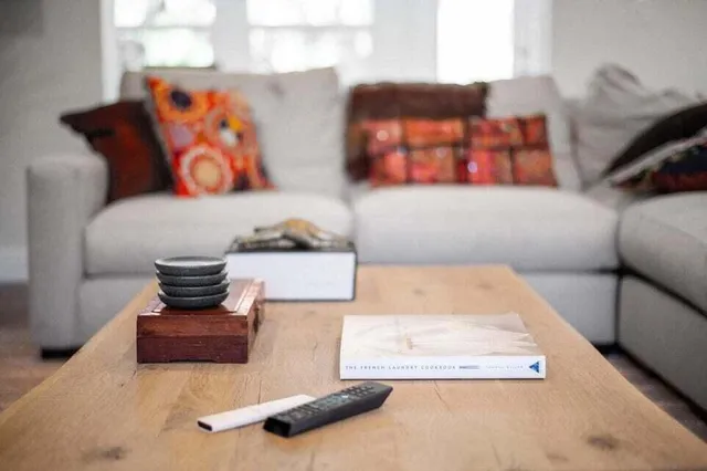 a living room with furniture and a couch