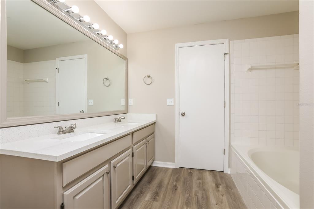 3007 East Beaumont Lane Eustis, FL 32726 - Photo 10 of 16 a bathroom with a sink and a mirror