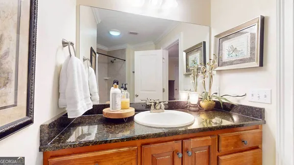 a view of a lake with houses