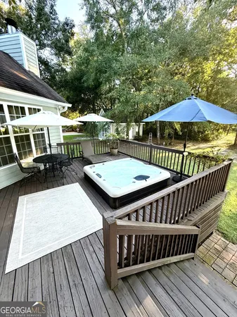 an outdoor space with patio