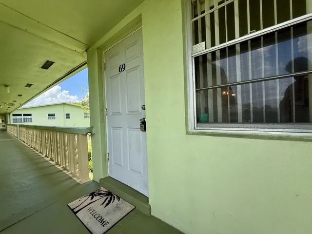 a view of balcony with door