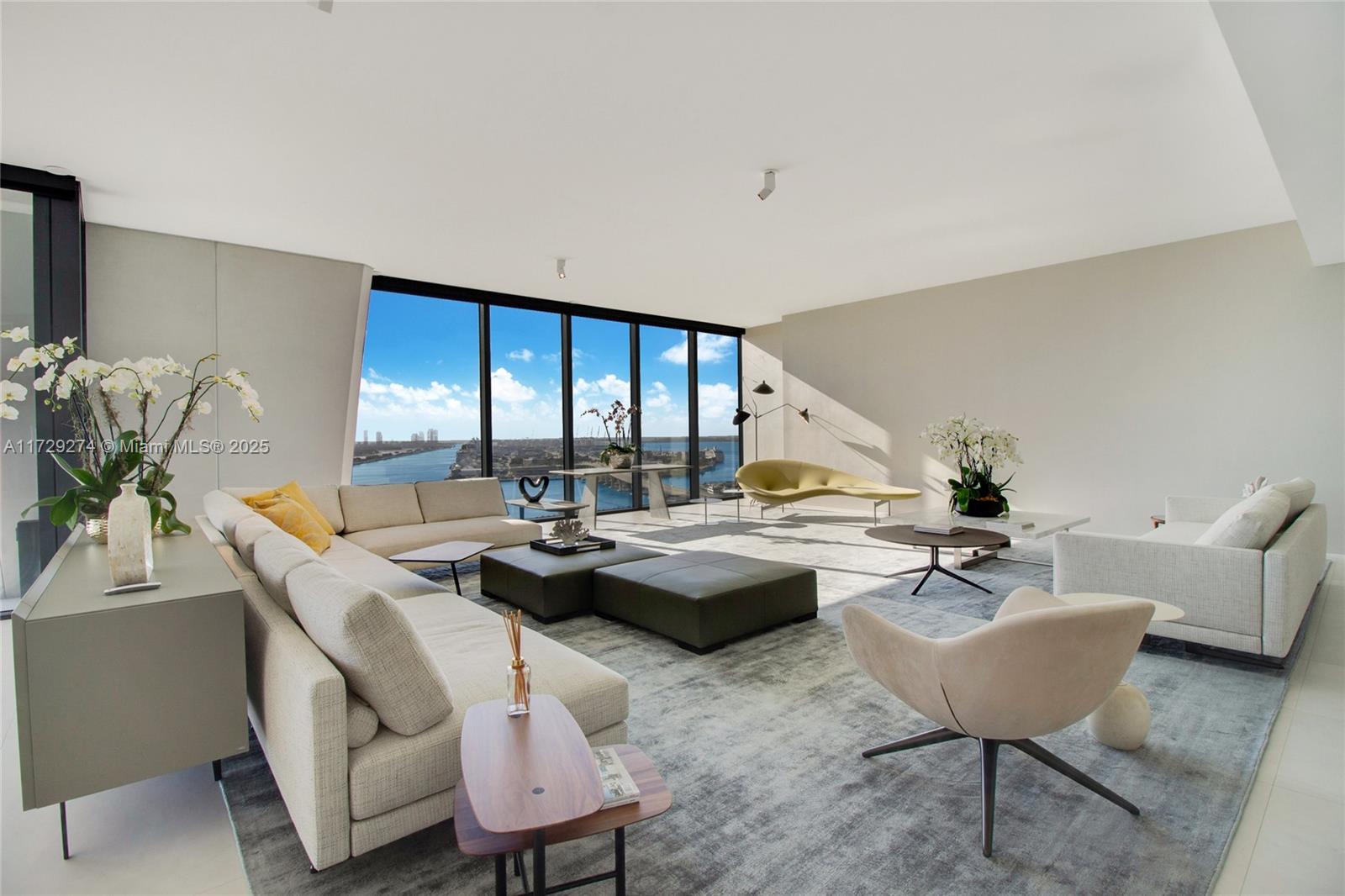 1000 Biscayne Boulevard, Unit 2302 Miami, FL 33132 - Photo 2 of 24 a living room with furniture and a large window