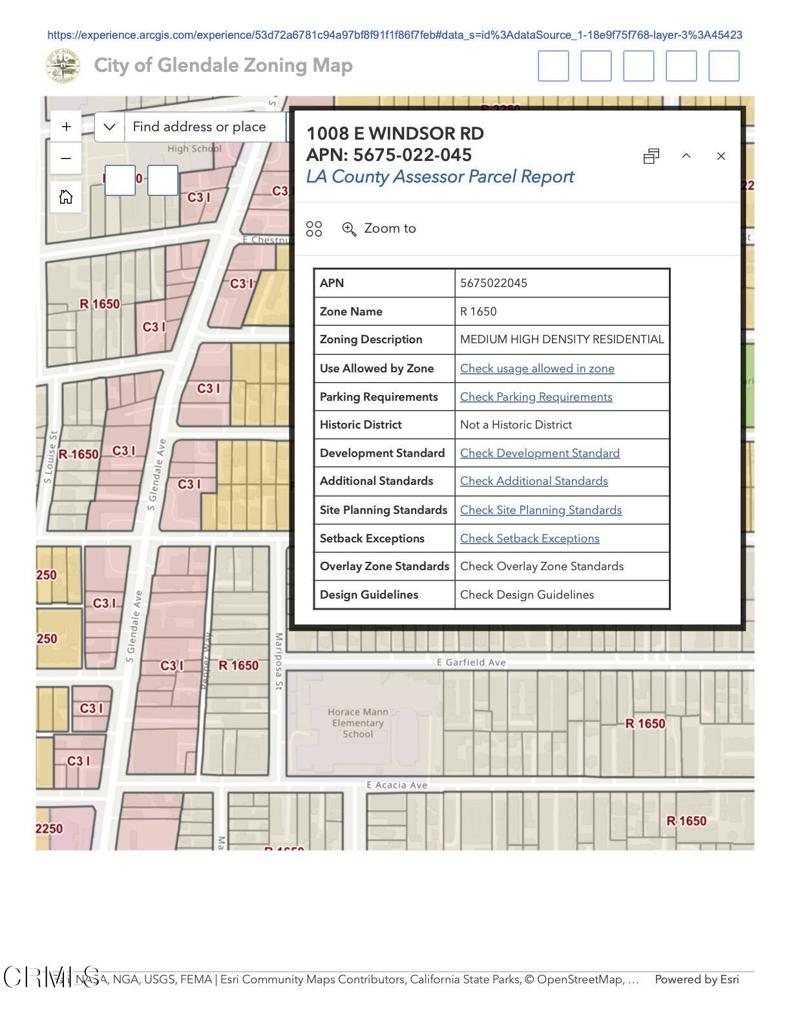 1008 East Windsor Road Glendale, CA 91205 - Photo 10 of 10 Zoning_Windsor