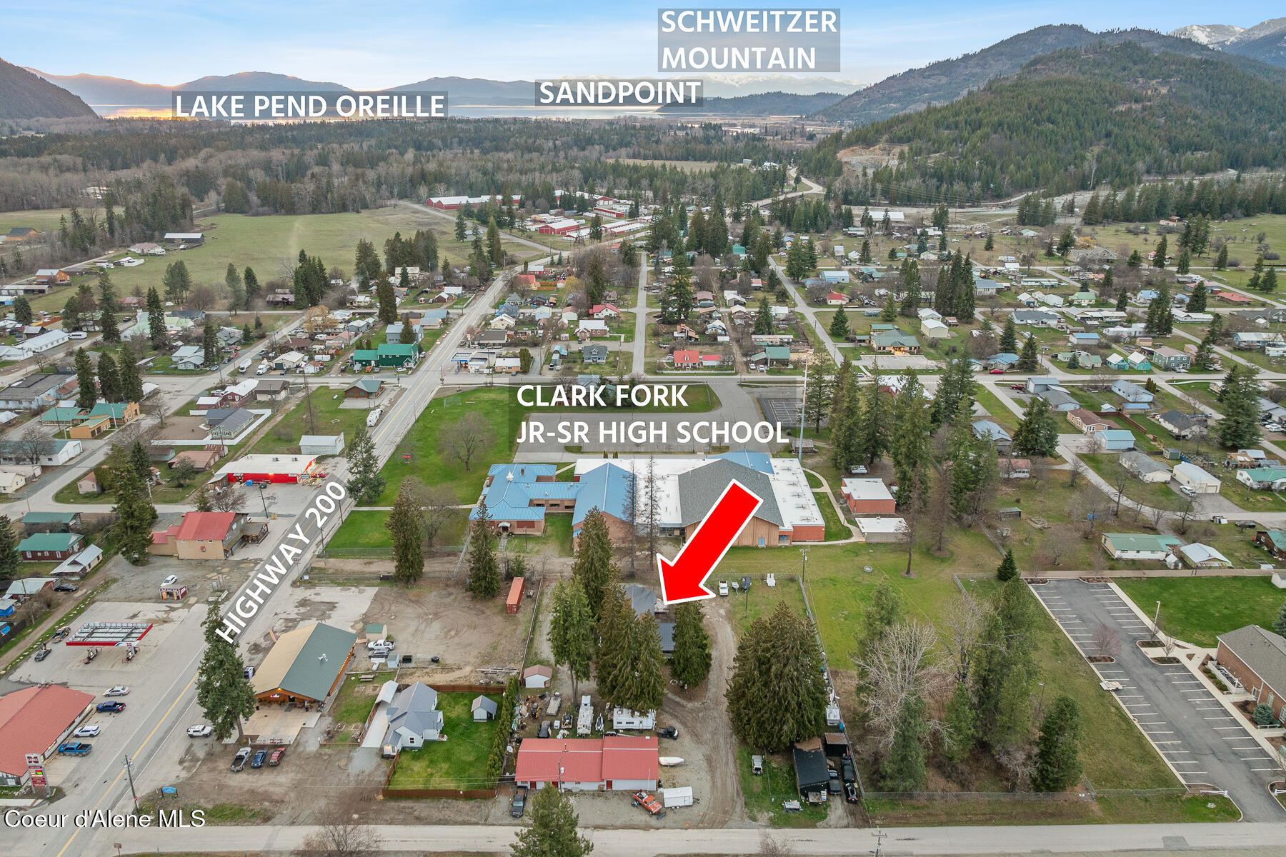 517 Stephen Street Clark Fork, ID 83811 - Photo 1 of 44 Aerial_517NStephenSt-5_Labeled