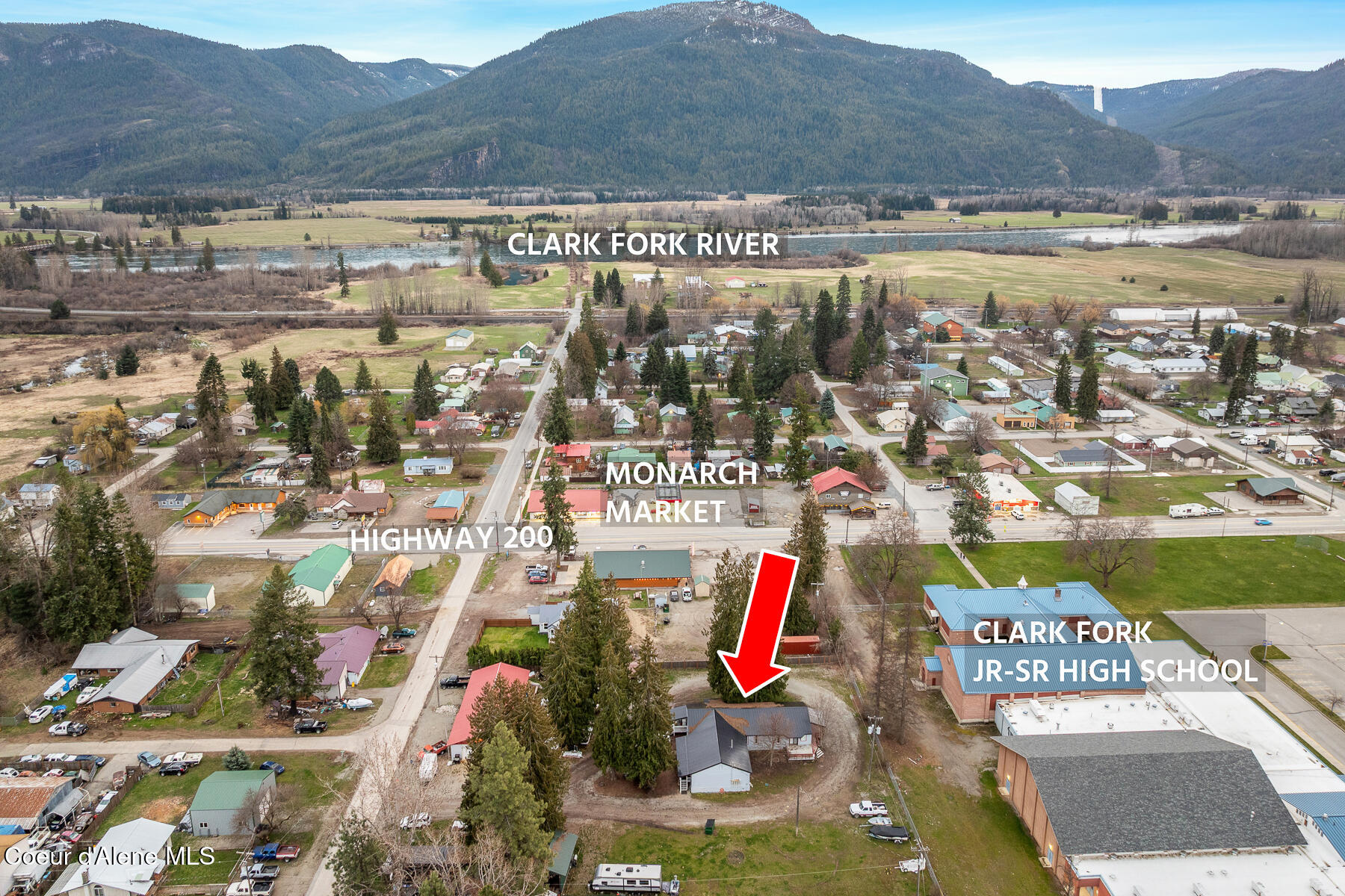 517 Stephen Street Clark Fork, ID 83811 - Photo 39 of 44 Aerial_517NStephenSt-7_Labeled