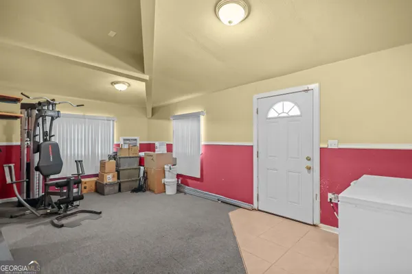 a view of a room with storage