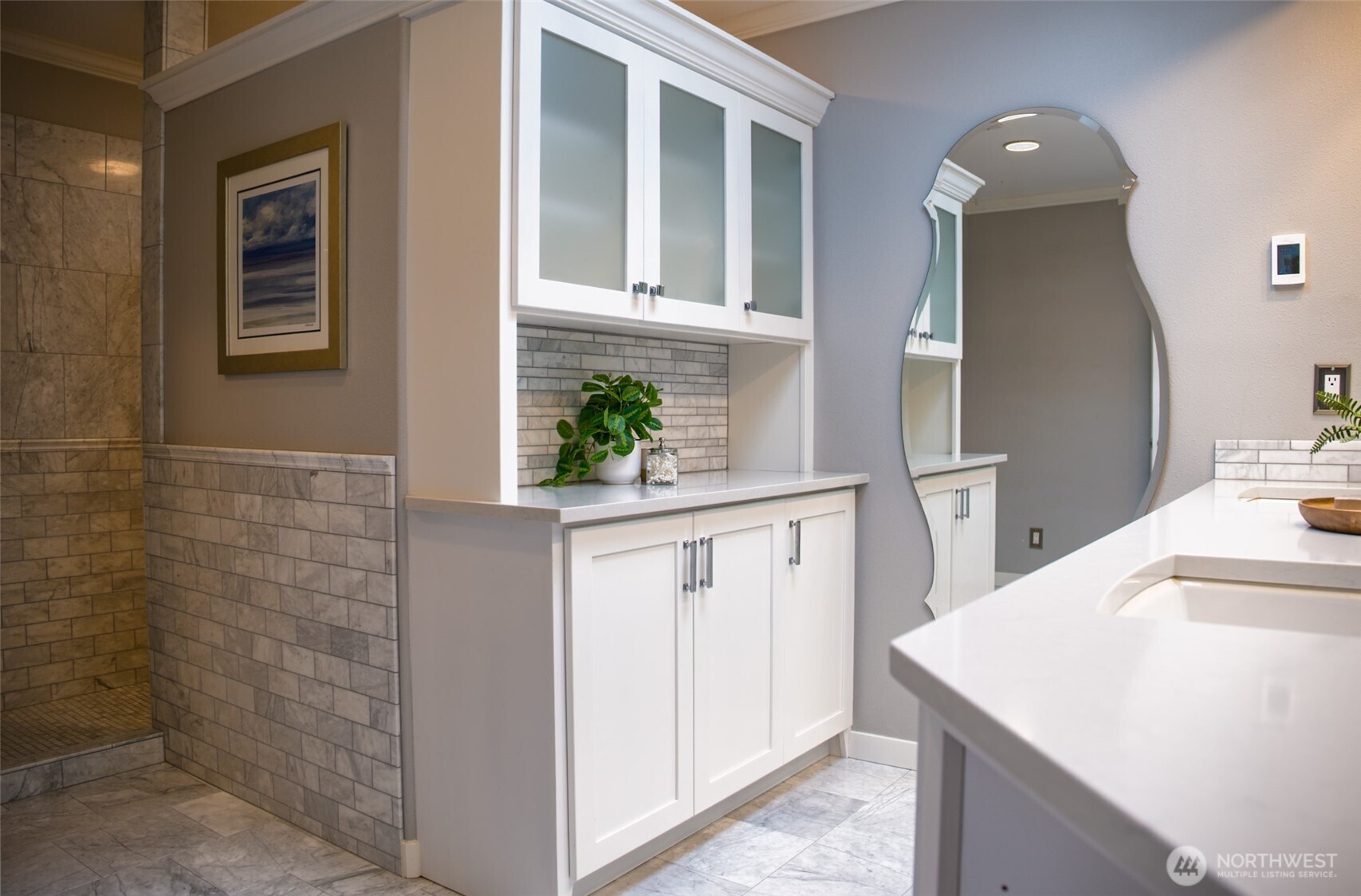 746 Van Dyk Road Lynden, WA 98264 - Photo 19 of 40 a bathroom with a sink a vanity and a mirror