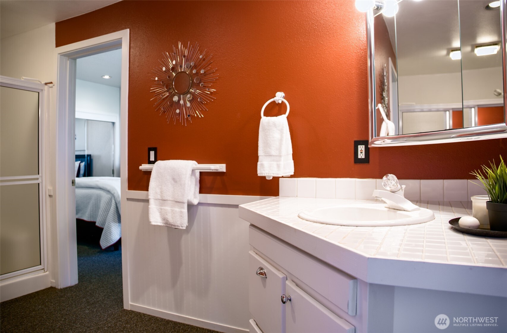 746 Van Dyk Road Lynden, WA 98264 - Photo 32 of 40 a bathroom with a sink vanity and a mirror