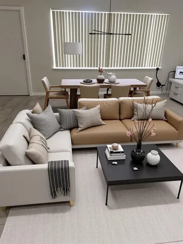 a living room with furniture and a couch