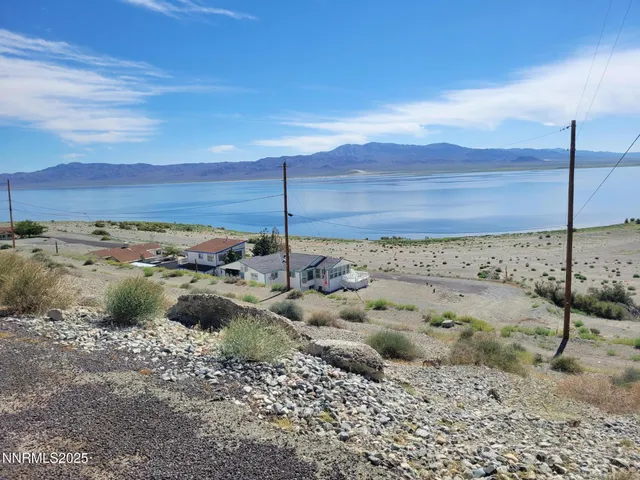 a view of a dry yard with wooden fence